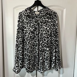 Loft animal print LP blouse Large Petite